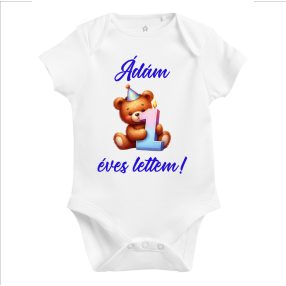 1 éves lettem fiús baba body (választható név)