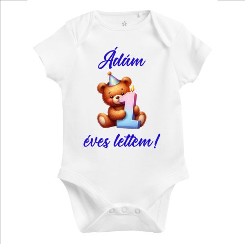1 éves lettem fiús baba body (választható név)
