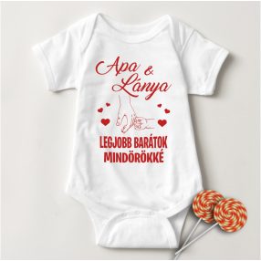   Apa és lánya, legjobb barátok mindörökké mintájú baba body