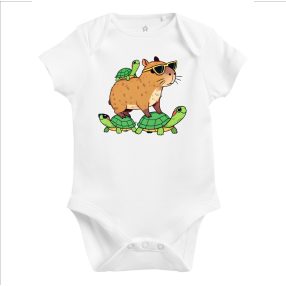 Capybara Kollekció - Capybara teknősháton baba body