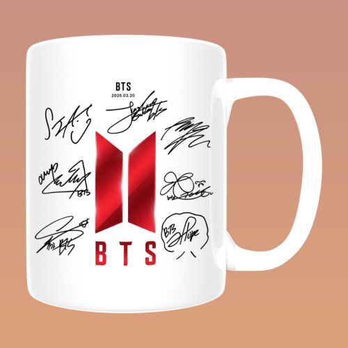 BTS - alap logó aláírásokkal bögre