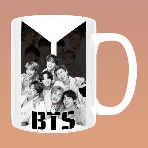 BTS - feketefehér csapat fotós bögre