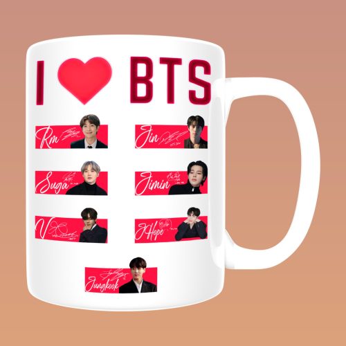 BTS - I love BTS tagfotókkal bögre