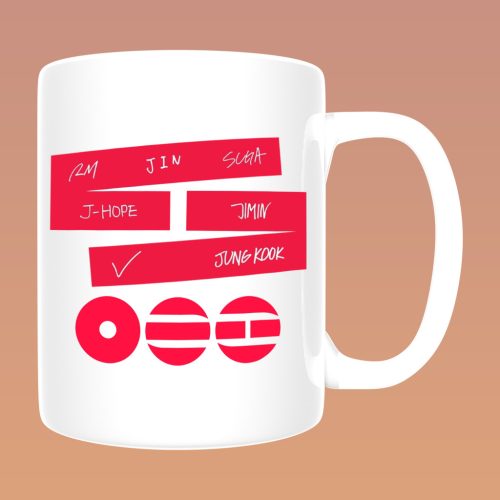 BTS - minimál logós neves bögre