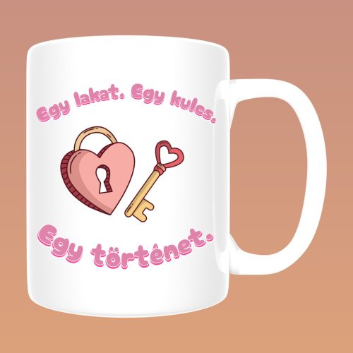 Egy lakat. Egy kulcs. Egy történet. bögre