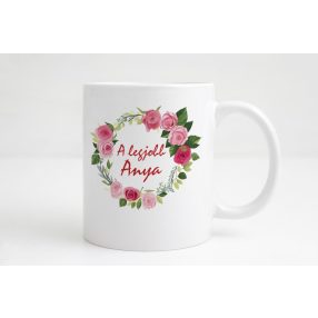 A legjobb Anya virágkerettel bögre