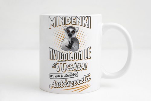 Mindenki nyugodjon le, autószerelő! lemur bögre