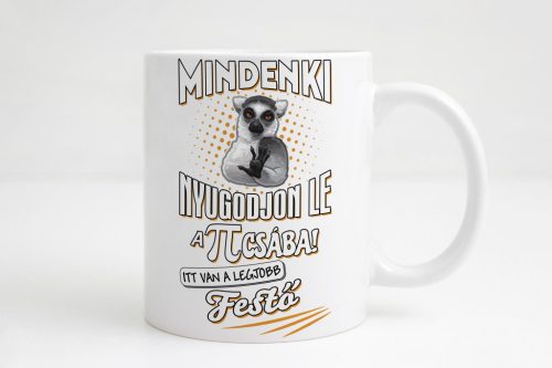 Mindenki nyugodjon le, festő! lemur bögre