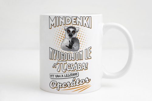 Mindenki nyugodjon le, operátor! lemur bögre