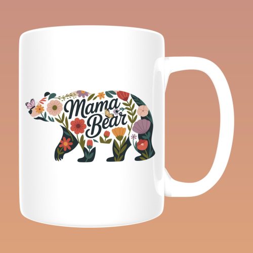 Mama Bear virágos bögre