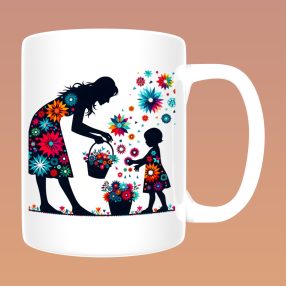   Művészi Anya Kollekció - Geometrikus anya‑gyerek illusztrációs (18) bögre