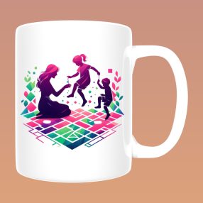   Művészi Anya Kollekció - Geometrikus anya‑gyerek illusztrációs (20) bögre