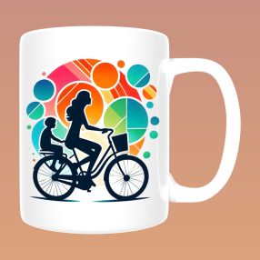   Művészi Anya Kollekció - Geometrikus anya‑gyerek illusztrációs (22) bögre