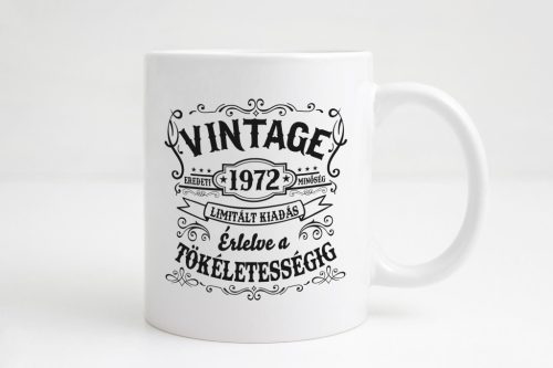 Vintage, érlelve a tökéletességig bögre (választható évszám)