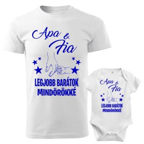   Apa és fia, legjobb barátok mindörökké mintájú férfi póló body páros
