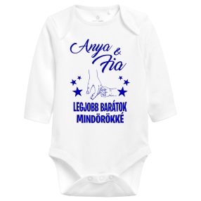   Anya és fia, legjobb barátok mindörökké mintájú hosszúujjú baba body
