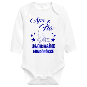   Apa és fia, legjobb barátok mindörökké mintájú hosszúujjú baba body