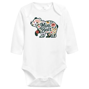 Mini Bear virágos hosszúujjú baba body