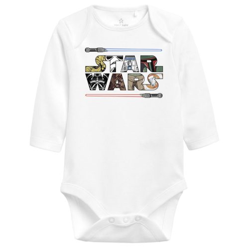 Star Wars (1) mintájú hosszúujjú baba body