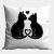 Fekete cicás szíves párna
