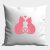Rózsaszín cicás szíves párna