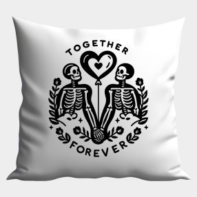 Together Forever fekete csontvázas párna