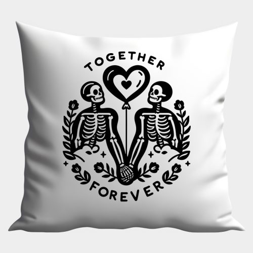 Together Forever fekete csontvázas párna