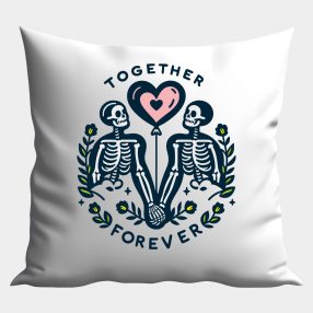 Together Forever szines csontvázas párna