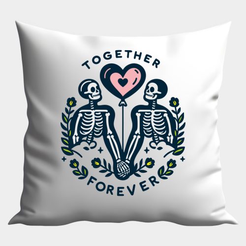 Together Forever szines csontvázas párna