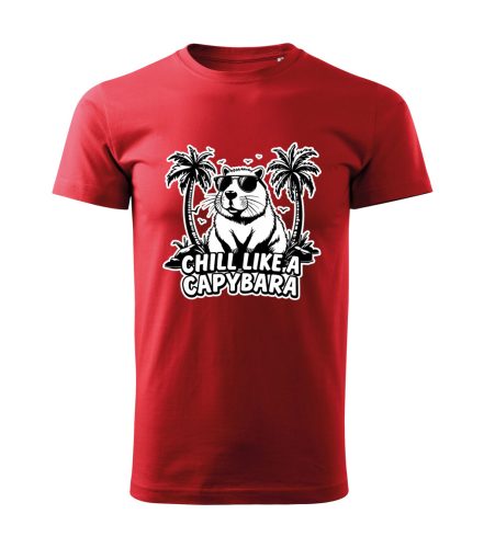 Capybara Kollekció - Chill like a capybara fehér kontúros férfi póló