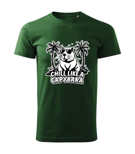 Capybara Kollekció - Chill like a capybara fehér kontúros férfi póló