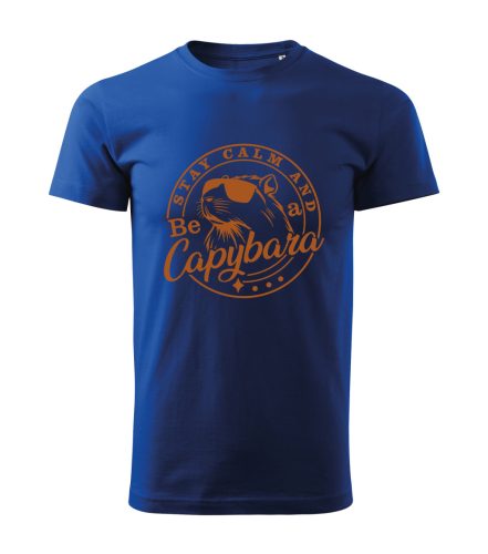 Capybara Kollekció - Stay calm and be a capybara bronz feliratos férfi póló