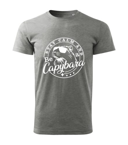 Capybara Kollekció - Stay calm and be a capybara fehér feliratos férfi póló