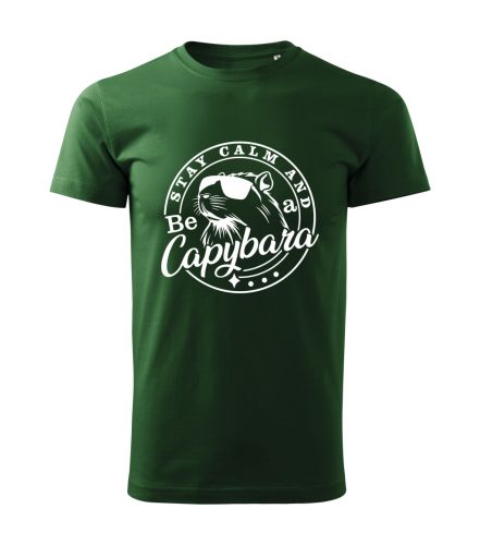 Capybara Kollekció - Stay calm and be a capybara fehér feliratos férfi póló