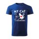 My cat is my Valentine férfi (1) póló