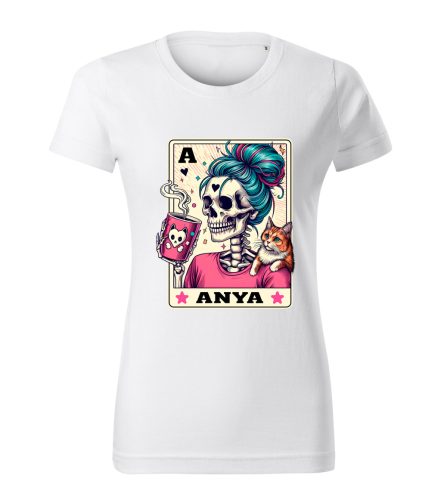 Csontváz Anya kávéval póló