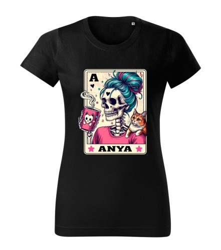 Csontváz Anya kávéval póló