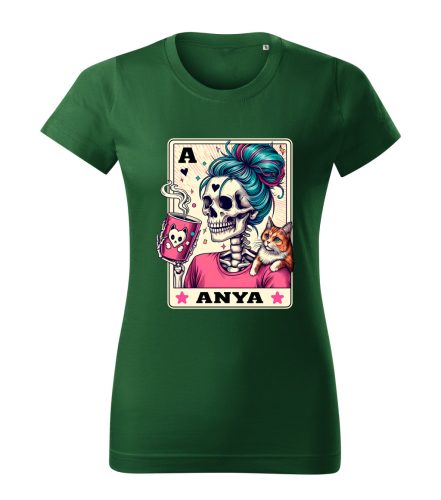 Csontváz Anya kávéval póló