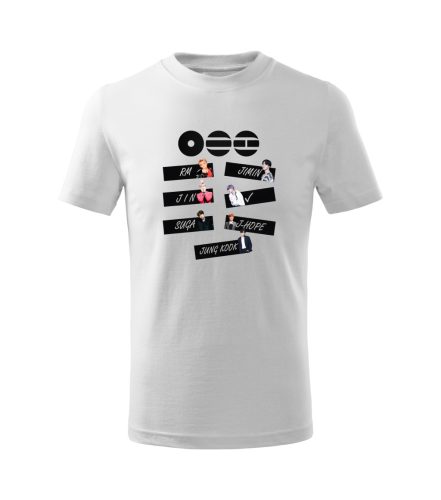 BTS - logó tag fotókkal gyerek póló