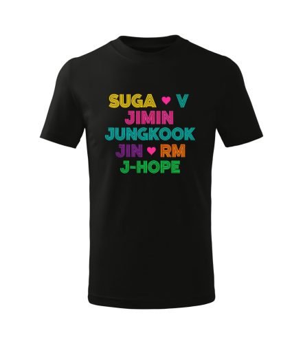 BTS - névlista gyerek póló