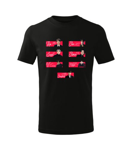 BTS - tagok aláírással gyerek póló