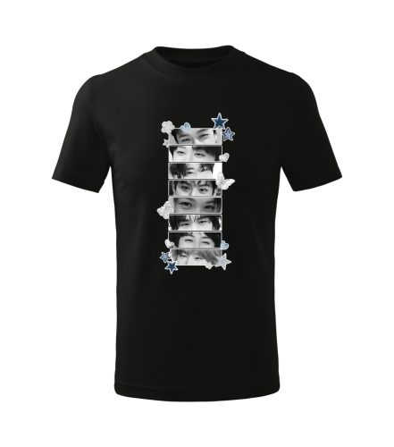 Stray Kids - Fekete‑fehér szem‑panel gyerek póló