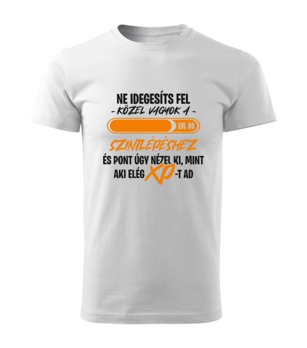 Ne idegesíts fel, közel vagyok a szintlépéshez férfi póló (válaszható kor)