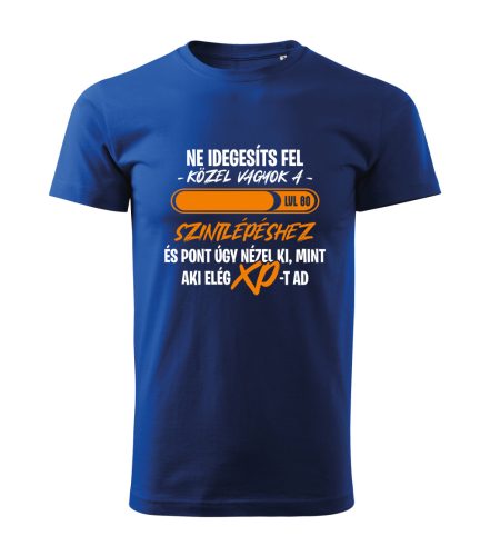 Ne idegesíts fel, közel vagyok a szintlépéshez férfi póló (válaszható kor)