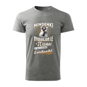 Mindenki nyugodjon le, értékesítő! férfi lemur póló