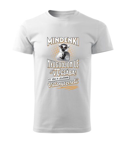 Mindenki nyugodjon le, villanyszerelő! férfi lemur póló