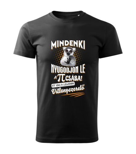 Mindenki nyugodjon le, villanyszerelő! férfi lemur póló