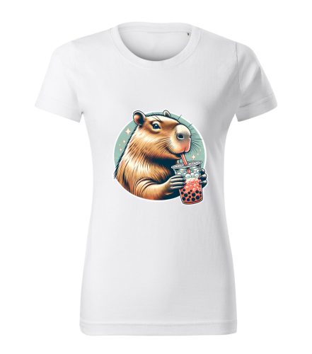 Capybara Kollekció - Capybara buborékos teával női póló