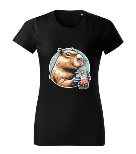 Capybara Kollekció - Capybara buborékos teával női póló