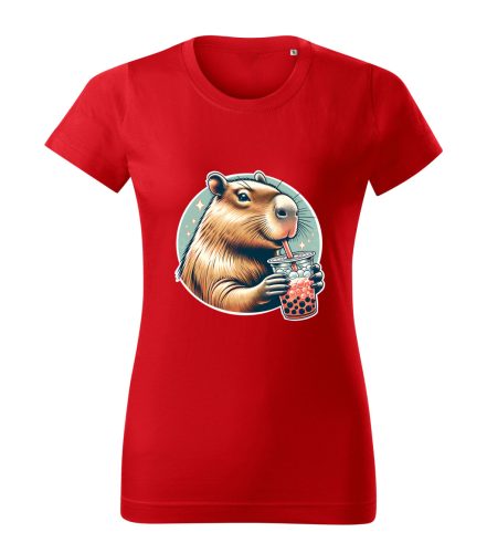 Capybara Kollekció - Capybara buborékos teával női póló
